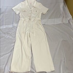 Entro Ivory Button-Up Jumpsuit